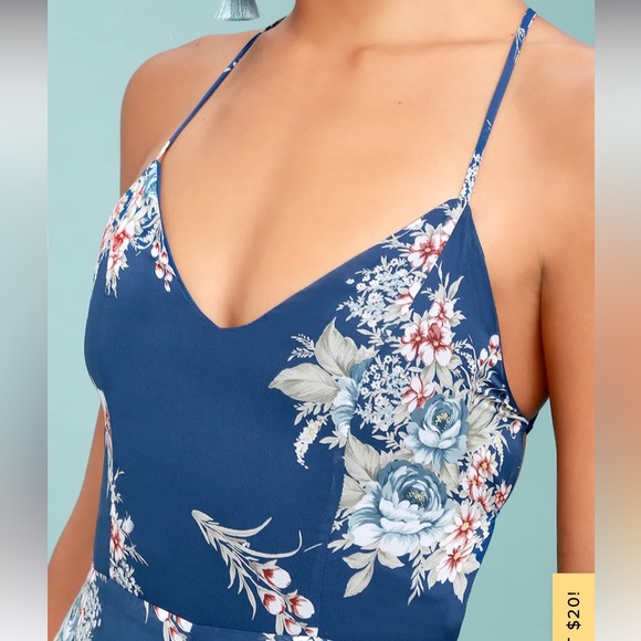 Shea Navy Blue Floral Print Jumpsuit! - Picture 9 of 12